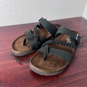 Black Braided Strap Sandals